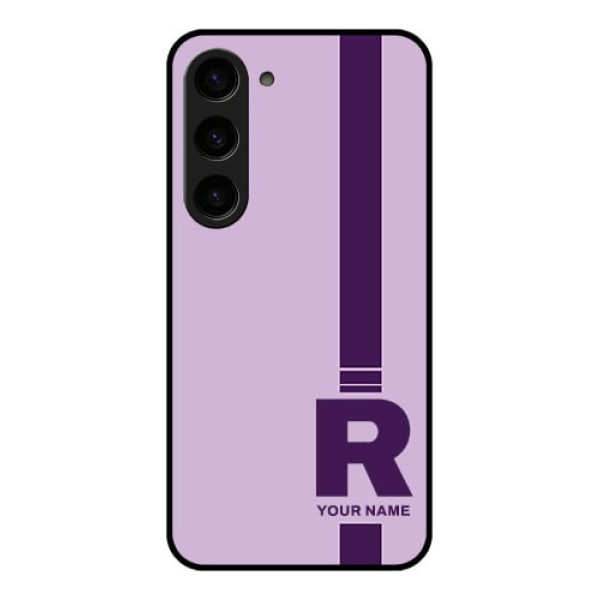 Galaxy S23 5G Photo Printing on Glass Case - Simple dual tone stripe with name Design Galaxy S23 5G Photo Printing on Glass Case - Simple dual tone stripe with name Design