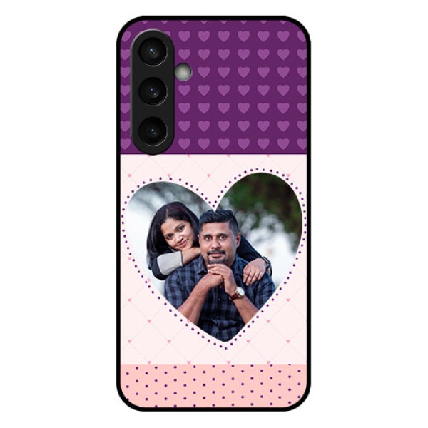 Samsung Galaxy S23 FE 5G Custom Glass Phone Case - Violet Love Dots Design Samsung Galaxy S23 FE 5G Custom Glass Phone Case - Violet Love Dots Design