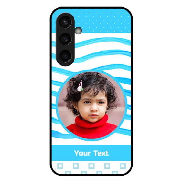 Samsung Galaxy S23 FE 5G Custom Glass Phone Case - Simple Blue Case Design Samsung Galaxy S23 FE 5G Custom Glass Phone Case - Simple Blue Case Design