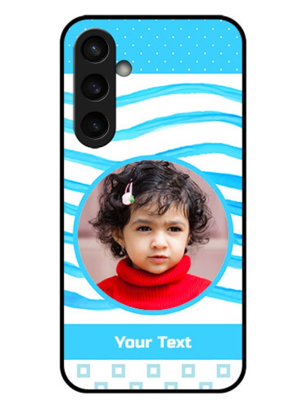 Custom Samsung Galaxy S23 FE 5G Custom Glass Phone Case - Simple Blue Case Design