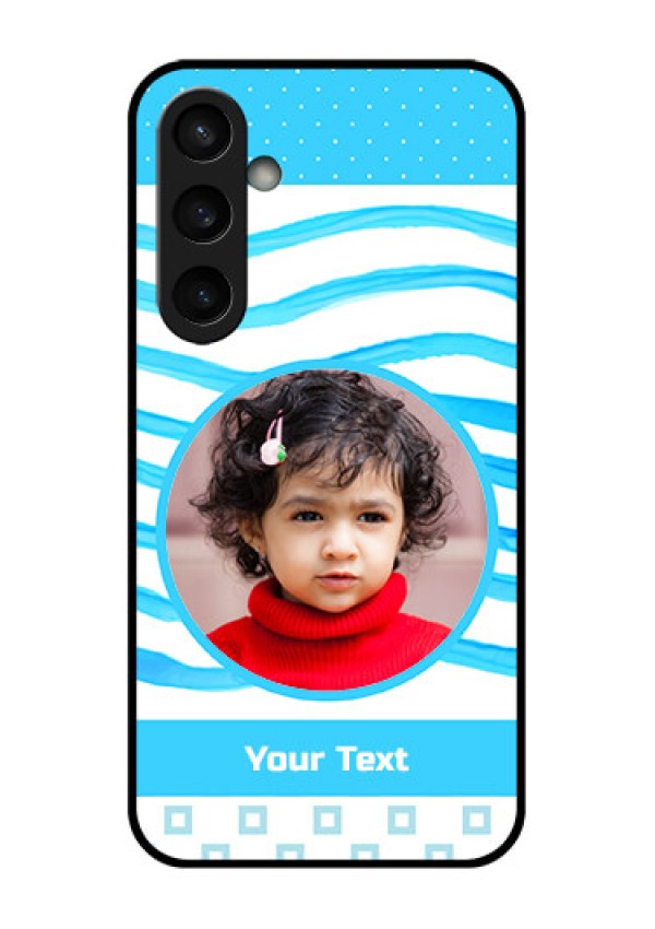 Samsung Galaxy S23 FE 5G Custom Glass Phone Case - Simple Blue Case Design