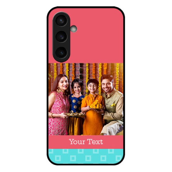 Samsung Galaxy S23 FE 5G Custom Glass Phone Case - Peach & Blue Color Design Samsung Galaxy S23 FE 5G Custom Glass Phone Case - Peach & Blue Color Design
