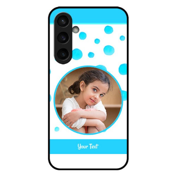 Samsung Galaxy S23 FE 5G Custom Glass Phone Case - Blue Bubbles Pattern Design Samsung Galaxy S23 FE 5G Custom Glass Phone Case - Blue Bubbles Pattern Design