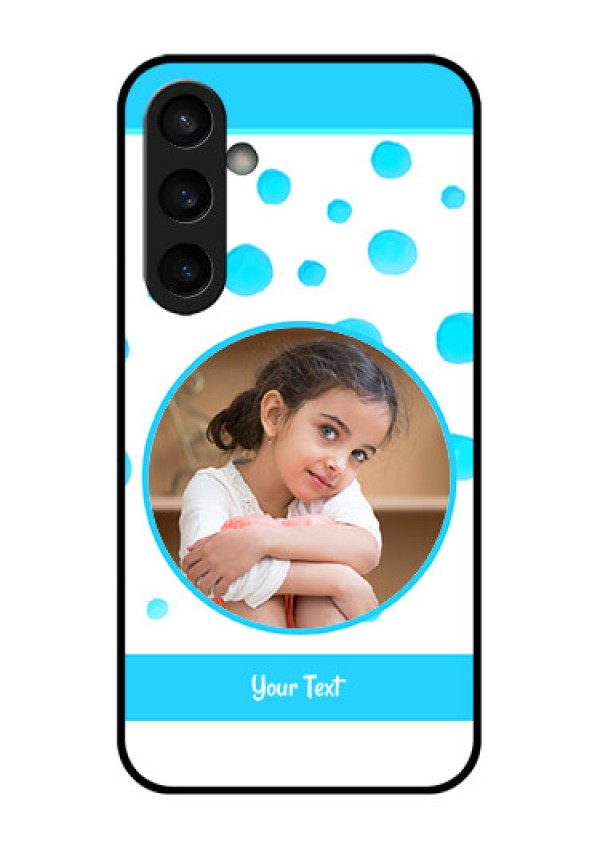 Samsung Galaxy S23 FE 5G Custom Glass Phone Case - Blue Bubbles Pattern Design