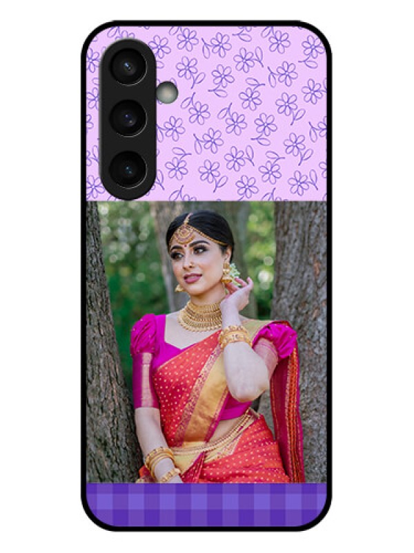 Custom Samsung Galaxy S23 FE 5G Custom Glass Phone Case - Purple Floral Design