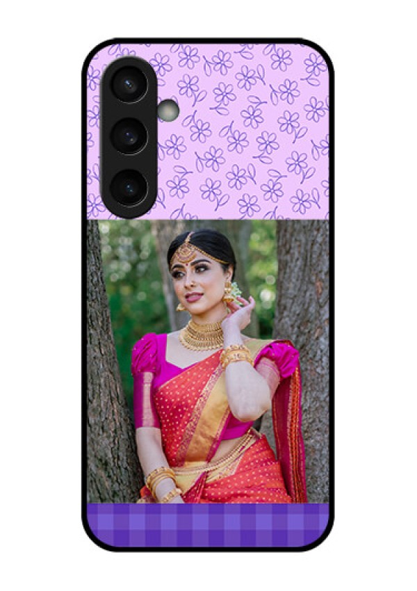Samsung Galaxy S23 FE 5G Custom Glass Phone Case - Purple Floral Design