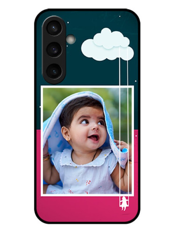 Custom Samsung Galaxy S23 FE 5G Custom Glass Phone Case - Cute Girl With Cloud Design