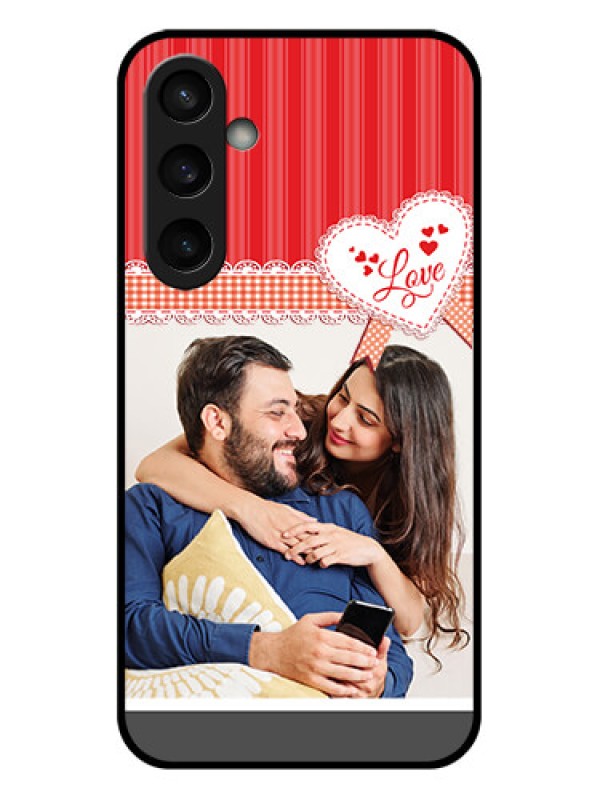 Custom Samsung Galaxy S23 FE 5G Custom Glass Phone Case - Red Love Pattern Design