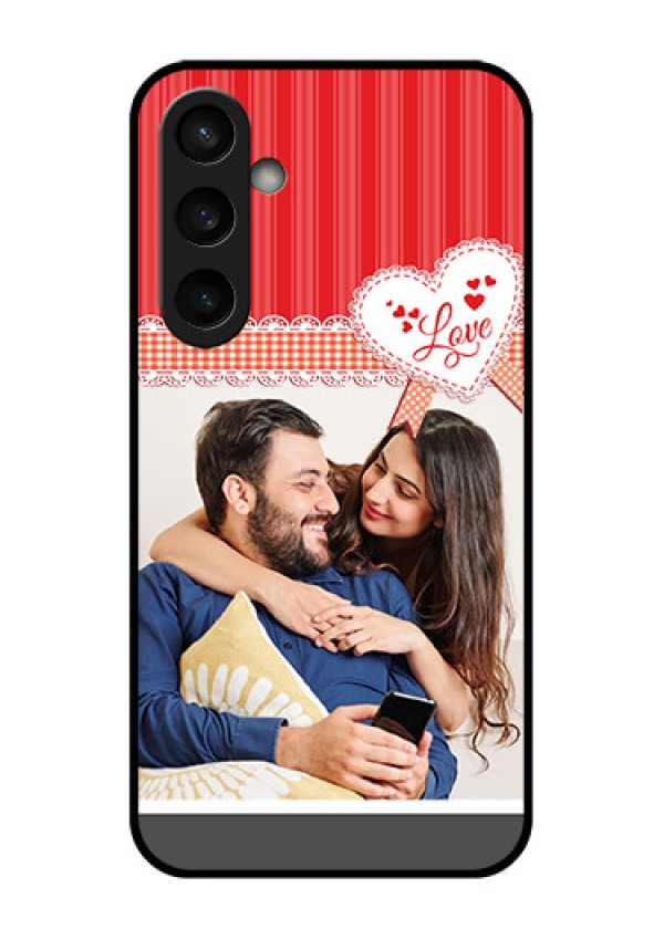 Samsung Galaxy S23 FE 5G Custom Glass Phone Case - Red Love Pattern Design