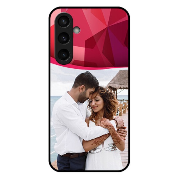 Samsung Galaxy S23 FE 5G Custom Glass Phone Case - Red Abstract Design