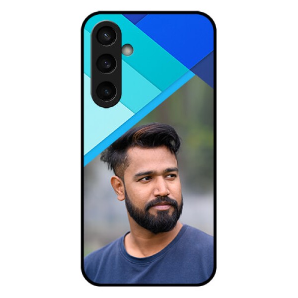 Samsung Galaxy S23 FE 5G Custom Glass Phone Case - Blue Pattern Design