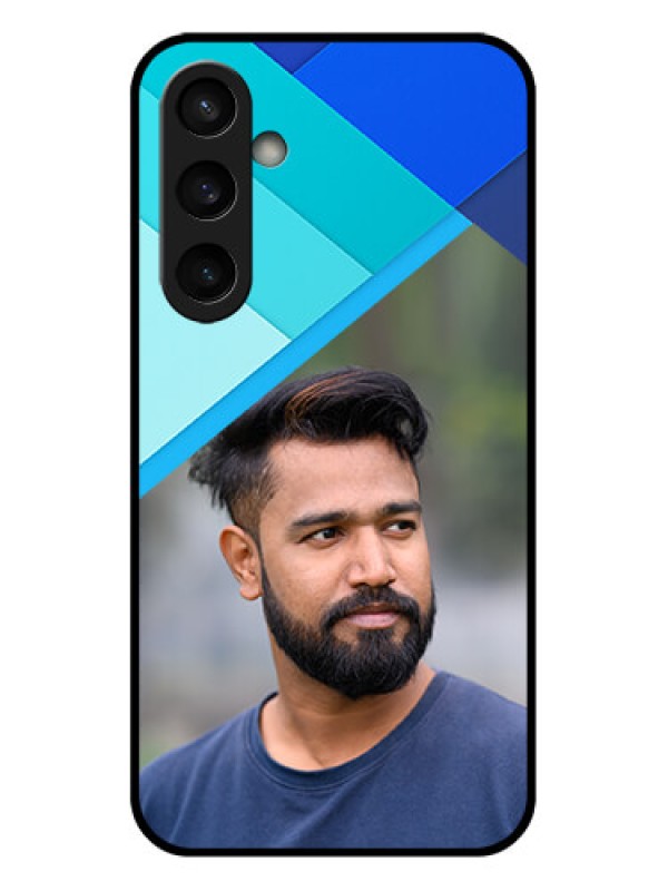 Custom Samsung Galaxy S23 FE 5G Custom Glass Phone Case - Blue Pattern Design