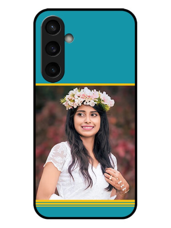 Custom Samsung Galaxy S23 FE 5G Custom Glass Phone Case - Yellow & Blue Design