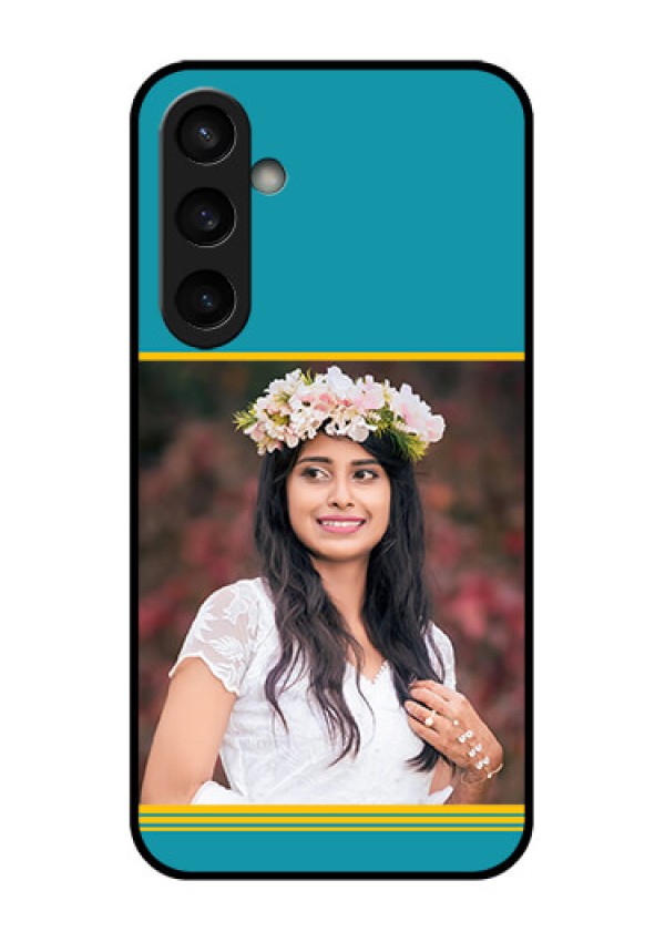 Samsung Galaxy S23 FE 5G Custom Glass Phone Case - Yellow & Blue Design