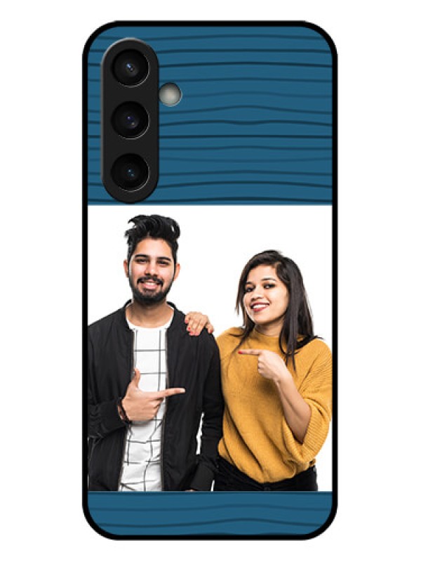 Custom Samsung Galaxy S23 FE 5G Custom Glass Phone Case - Blue Pattern Cover Design