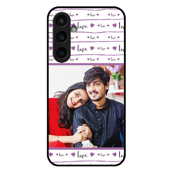 Samsung Galaxy S23 FE 5G Custom Glass Phone Case - Couples Heart Design Samsung Galaxy S23 FE 5G Custom Glass Phone Case - Couples Heart Design