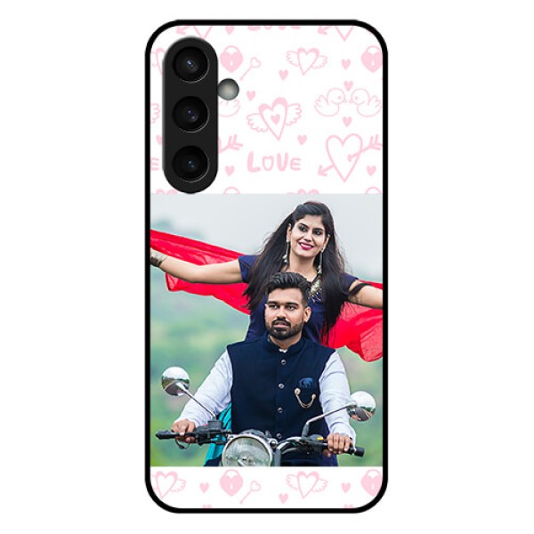Samsung Galaxy S23 FE 5G Custom Glass Phone Case - Pink Flying Heart Design Samsung Galaxy S23 FE 5G Custom Glass Phone Case - Pink Flying Heart Design