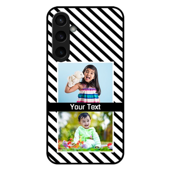 Samsung Galaxy S23 FE 5G Custom Glass Phone Case - Black And White Stripes Design Samsung Galaxy S23 FE 5G Custom Glass Phone Case - Black And White Stripes Design