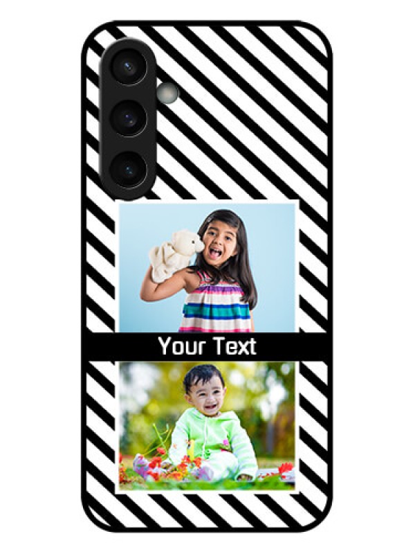 Custom Samsung Galaxy S23 FE 5G Custom Glass Phone Case - Black And White Stripes Design