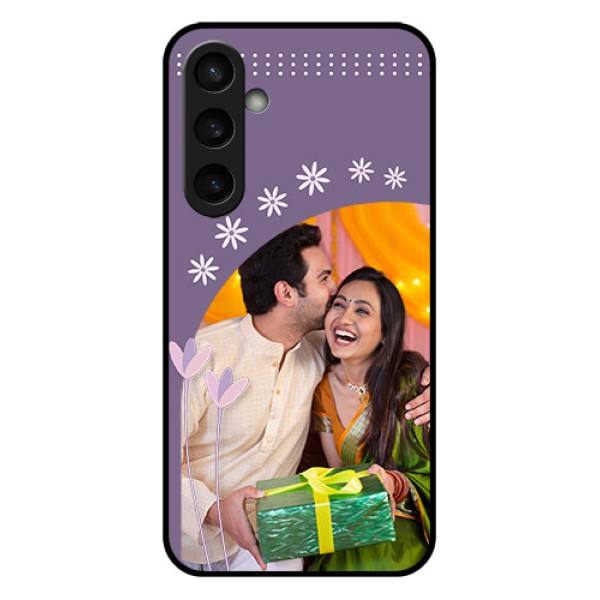 Samsung Galaxy S23 FE 5G Custom Glass Phone Case - Lavender Flowers Design Samsung Galaxy S23 FE 5G Custom Glass Phone Case - Lavender Flowers Design