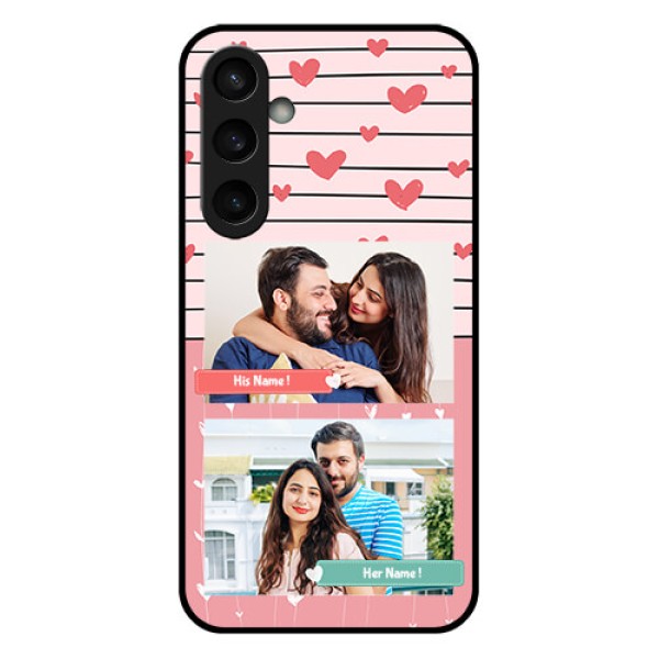 Samsung Galaxy S23 FE 5G Custom Glass Phone Case - Photo With Heart Design Samsung Galaxy S23 FE 5G Custom Glass Phone Case - Photo With Heart Design