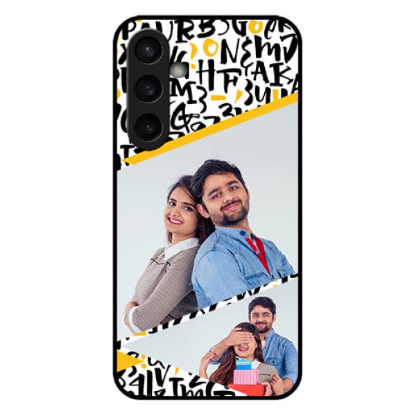 Samsung Galaxy S23 FE 5G Custom Glass Phone Case - Letters Pattern Design Samsung Galaxy S23 FE 5G Custom Glass Phone Case - Letters Pattern Design