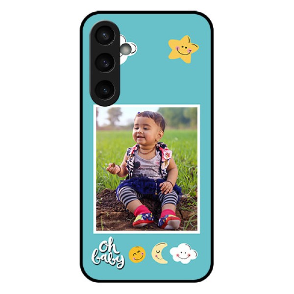 Samsung Galaxy S23 FE 5G Custom Glass Phone Case - Smiley Kids Stars Design Samsung Galaxy S23 FE 5G Custom Glass Phone Case - Smiley Kids Stars Design