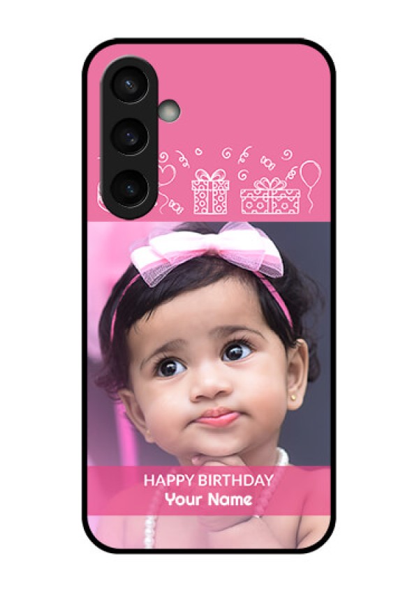 Samsung Galaxy S23 FE 5G Custom Glass Phone Case - With Birthday Line Art Design