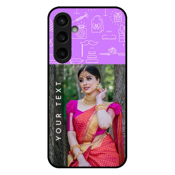 Samsung Galaxy S23 FE 5G Custom Glass Phone Case - Birthday Icons Design Samsung Galaxy S23 FE 5G Custom Glass Phone Case - Birthday Icons Design