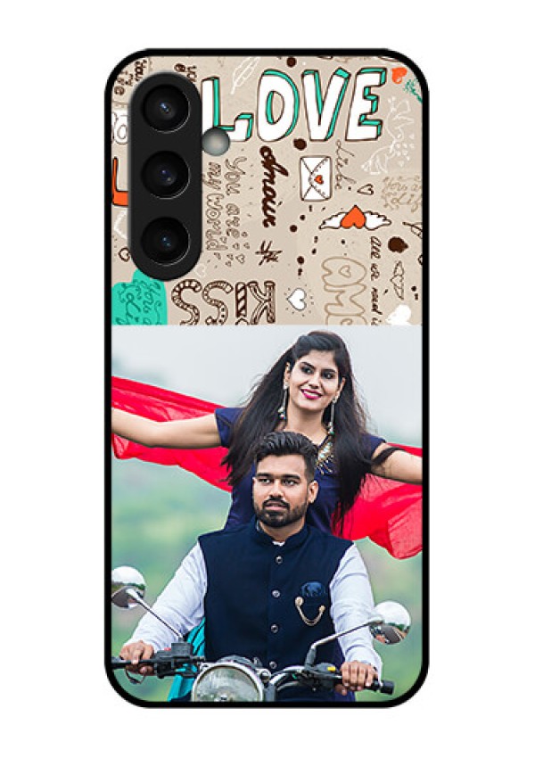Samsung Galaxy S23 FE 5G Custom Glass Phone Case - Love Doodle Pattern