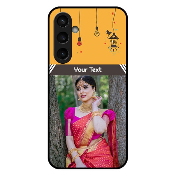 Samsung Galaxy S23 FE 5G Custom Glass Phone Case - With Family Picture And Icons Samsung Galaxy S23 FE 5G Custom Glass Phone Case - With Family Picture And Icons