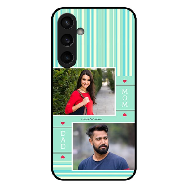 Samsung Galaxy S23 FE 5G Custom Glass Phone Case - Mom & Dad Pic Design Samsung Galaxy S23 FE 5G Custom Glass Phone Case - Mom & Dad Pic Design