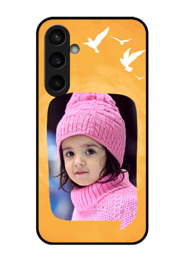 Samsung Galaxy S23 FE 5G Custom Glass Phone Case - Water Color Design With Bird Icons