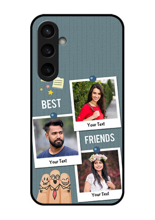 Samsung Galaxy S23 FE 5G Custom Glass Phone Case - Sticky Frames And Friendship Design