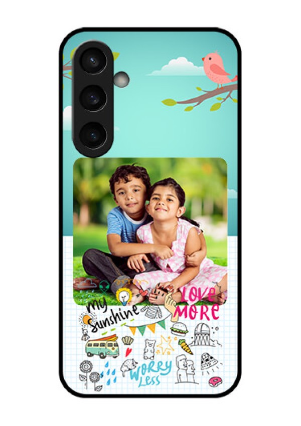Samsung Galaxy S23 FE 5G Custom Glass Phone Case - Doodle Love Design