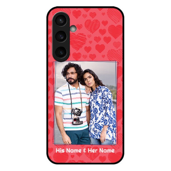 Samsung Galaxy S23 FE 5G Custom Glass Phone Case - With Red Heart Symbols Design Samsung Galaxy S23 FE 5G Custom Glass Phone Case - With Red Heart Symbols Design