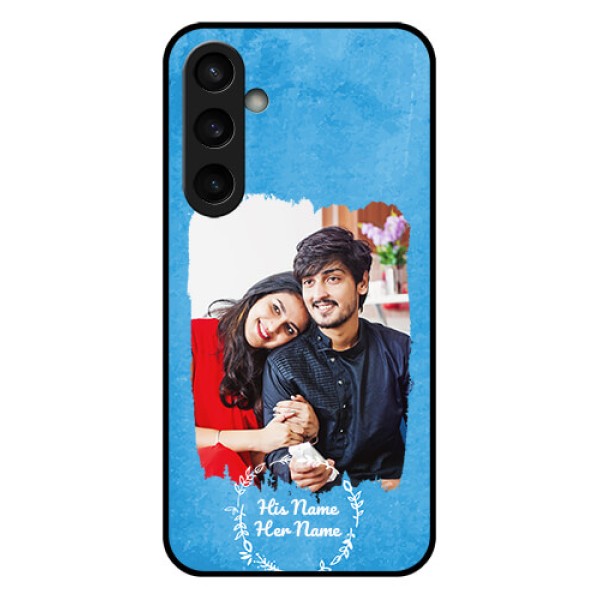 Galaxy S23 Fe 5G Custom Glass Phone Case - Blue Color Vintage Design