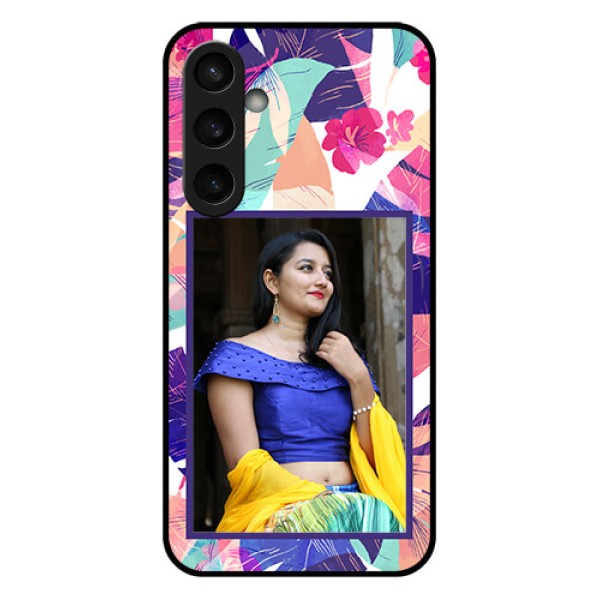 Samsung Galaxy S23 FE 5G Custom Glass Phone Case - Abstract Floral Design Samsung Galaxy S23 FE 5G Custom Glass Phone Case - Abstract Floral Design