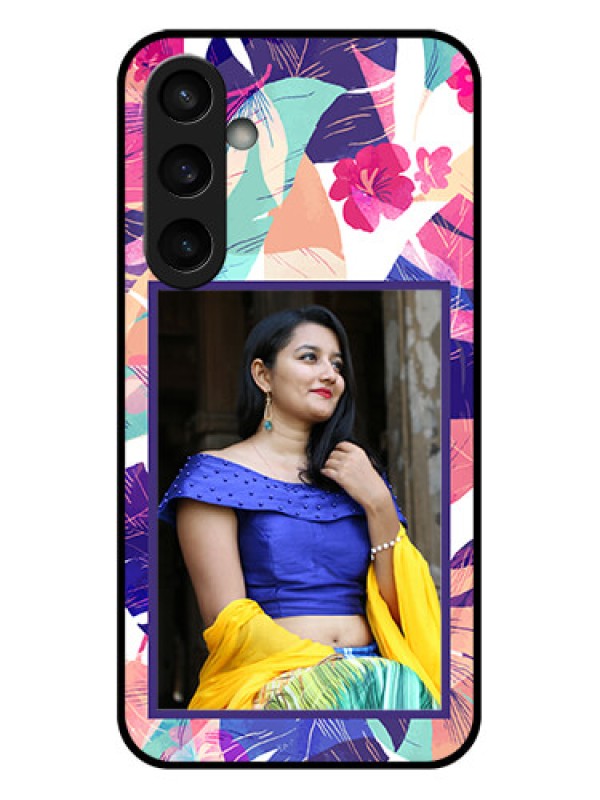 Custom Samsung Galaxy S23 FE 5G Custom Glass Phone Case - Abstract Floral Design