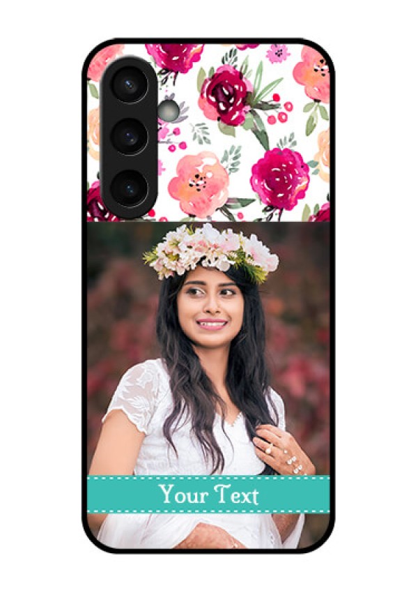 Samsung Galaxy S23 FE 5G Custom Glass Phone Case - Water Colors Floral Design
