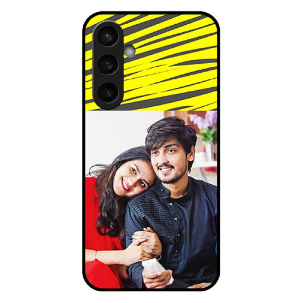 Samsung Galaxy S23 FE 5G Custom Glass Phone Case - Yellow Abstract Design
