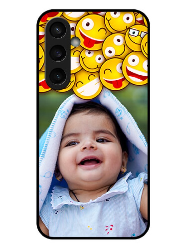 Custom Samsung Galaxy S23 FE 5G Custom Glass Phone Case - With Smiley Emoji Design