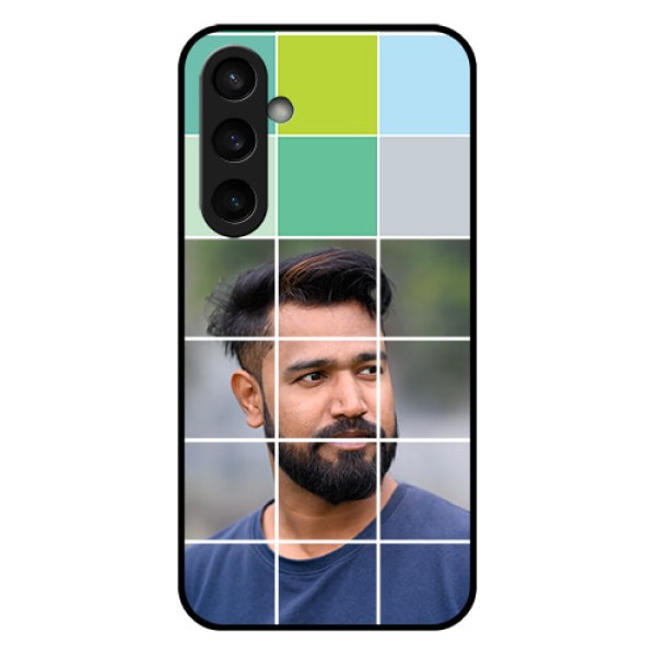 Samsung Galaxy S23 FE 5G Custom Glass Phone Case - With White Box Pattern Samsung Galaxy S23 FE 5G Custom Glass Phone Case - With White Box Pattern