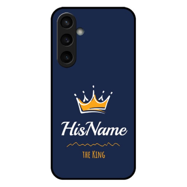 Samsung Galaxy S23 FE 5G Custom Glass Phone Case - King With Name Design