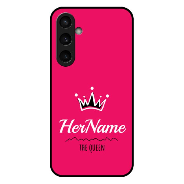 Samsung Galaxy S23 FE 5G Custom Glass Phone Case - Queen With Name Design Samsung Galaxy S23 FE 5G Custom Glass Phone Case - Queen With Name Design