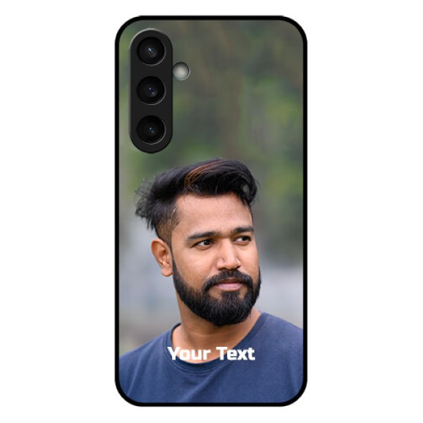 Samsung Galaxy S23 FE 5G Custom Glass Phone Case - Photo With Text Design