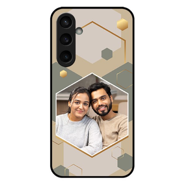 Samsung Galaxy S23 FE 5G Custom Glass Phone Case - Stylish Hexagon Pattern Design Samsung Galaxy S23 FE 5G Custom Glass Phone Case - Stylish Hexagon Pattern Design