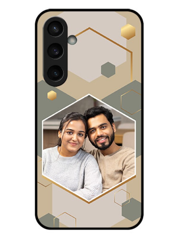 Custom Samsung Galaxy S23 FE 5G Custom Glass Phone Case - Stylish Hexagon Pattern Design