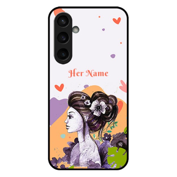 Samsung Galaxy S23 FE 5G Custom Glass Phone Case - Woman And Nature Design Samsung Galaxy S23 FE 5G Custom Glass Phone Case - Woman And Nature Design