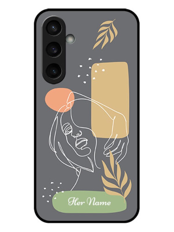 Custom Samsung Galaxy S23 FE 5G Custom Glass Phone Case - Gazing Woman Line Art Design